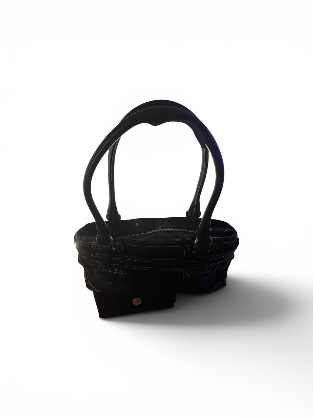 Coach Black Signature C Jacquard Handbag & Matching Wallet Set - Picture 7 of 17